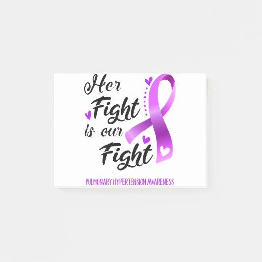 彼女の戦いは私たちの肺高血圧との闘いだ ポストイット (正面)