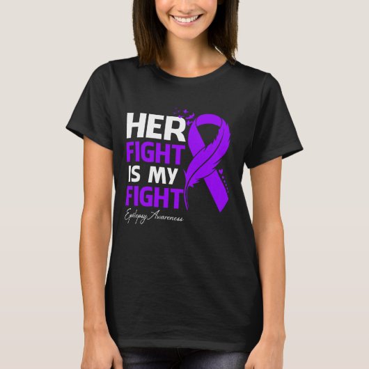 彼女の戦いは私のてんかん認識度羽 Tシャツ (正面)
