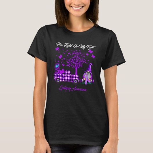 彼女の戦いは私のてんかん認識度 Tシャツ (正面)