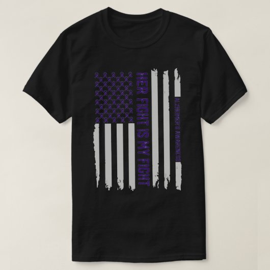 彼女の戦いは私のアルツハイマー病の認識度アメリカ人 Tシャツ (デザイン正面)