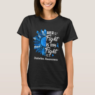 彼女の戦いは私のヒマワリ糖尿病認識度 Tシャツ