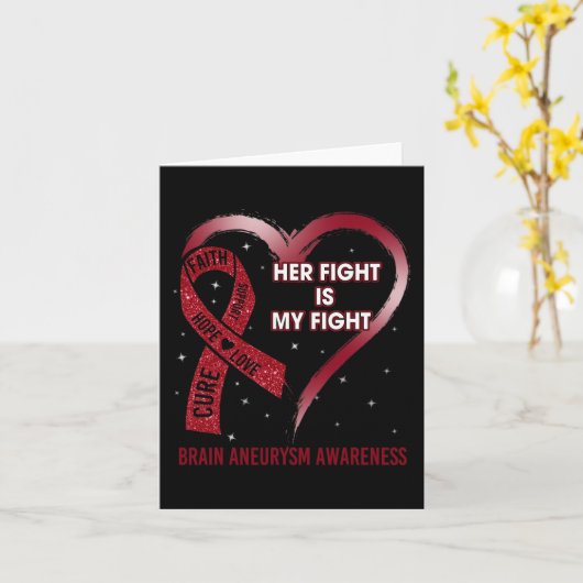 彼女の戦いは私のファイトリボンハート脳動脈瘤 カード (黄色い花)
