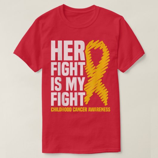 彼女の戦いは私のリボン幼少期がん戦争 Tシャツ (デザイン正面)