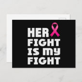 彼女の戦いは私の乳がんとの闘い インビテーションポストカード (正面/裏面)