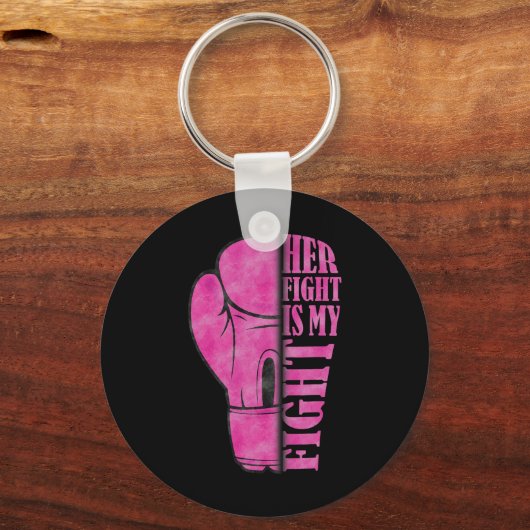 彼女の戦いは私の乳がん認識度家族 キーホルダー (正面)