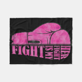 彼女の戦いは私の乳がん認識度家族 フリースブランケット (正面(横))