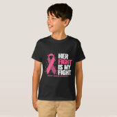 彼女の戦いは私の乳がん認識度家族 Tシャツ (正面フル)