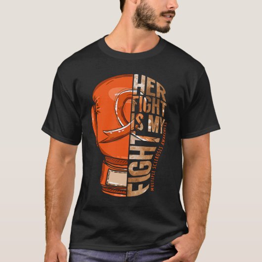 彼女の戦いは私の多発性硬化症オレンジリ Tシャツ (正面)