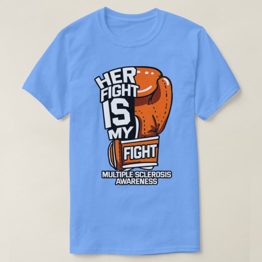 彼女の戦いは私の多発性硬化症オレンジリ Tシャツ (デザイン正面)