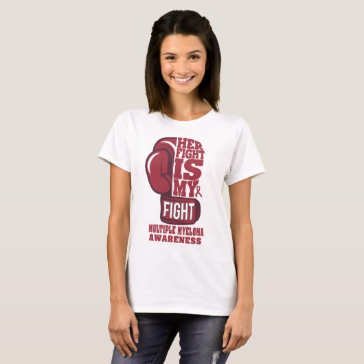 彼女の戦いは私の多発性骨髄腫のサポート Tシャツ (正面フル)
