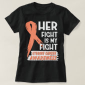 彼女の戦いは私の子宮がん認識度前 Tシャツ (デザイン正面)