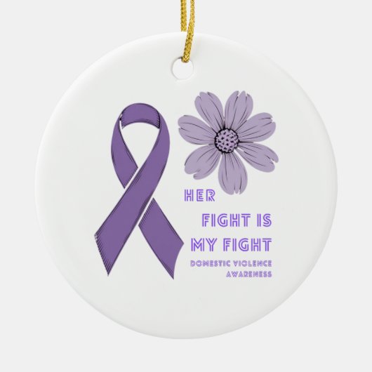 彼女の戦いは私の家庭内暴力認識度 セラミックオーナメント (正面)