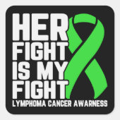 彼女の戦いは私の戦いのリンパ腫の認識度サポート スクエアシール (正面)