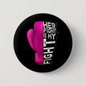 彼女の戦いは私の戦いピンクのボクシング手袋 缶バッジ (正面)