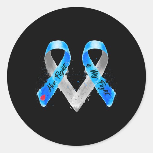 彼女の戦いは私の戦いブルーリボン1型糖尿病 ラウンドシール (正面)
