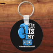 彼女の戦いは私の戦いボクシンググローブ糖尿病アワレン キーホルダー (正面)