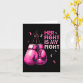 彼女の戦いは私の戦いボクシング手袋乳がん カード (黄色い花)