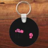 彼女の戦いは私の戦いボクシング手袋乳がん キーホルダー (正面)