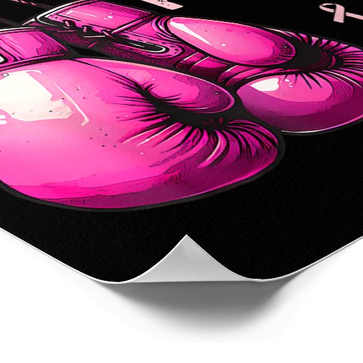 彼女の戦いは私の戦いボクシング手袋乳がん ポスター (角)