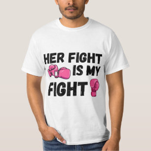 彼女の戦いは私の戦いボクシング手袋乳がん Tシャツ
