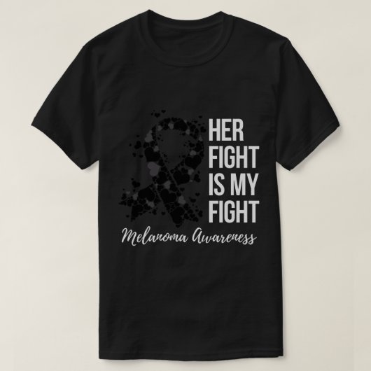 彼女の戦いは私の戦いメラノーマ皮膚がんアワレネ Tシャツ (デザイン正面)