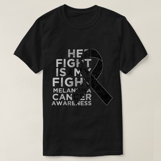 彼女の戦いは私の戦いメラノーマ皮膚がんアワレネ Tシャツ (デザイン正面)