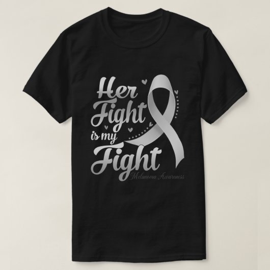 彼女の戦いは私の戦いメラノーマ認識度月 Tシャツ (デザイン正面)