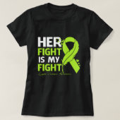 彼女の戦いは私の戦いライム病認識度の怒り Tシャツ (デザイン正面)