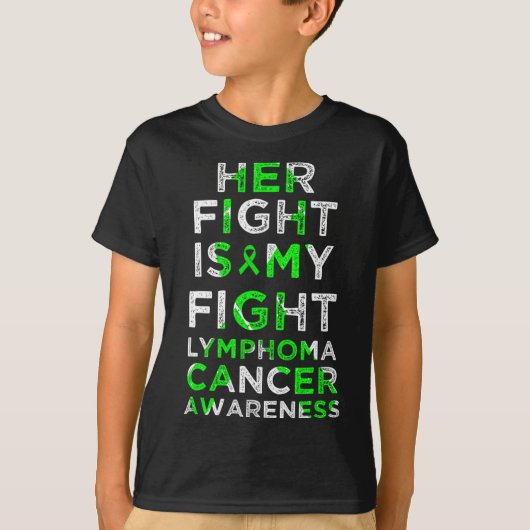 彼女の戦いは私の戦いリンパ腫の血液がん患者 Tシャツ (正面)