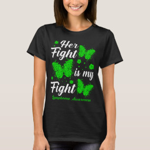 彼女の戦いは私の戦いリンパ腫認識度蝶 Tシャツ