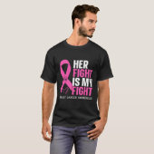 彼女の戦いは私の戦い乳がん待っている Tシャツ (正面フル)