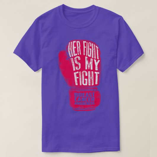 彼女の戦いは私の戦い乳がん認識度Gif Tシャツ (デザイン正面)