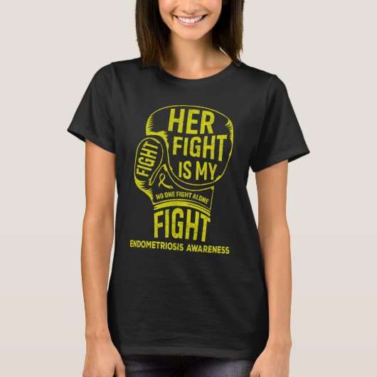 彼女の戦いは私の戦い子宮内膜症認識度 Tシャツ (正面)