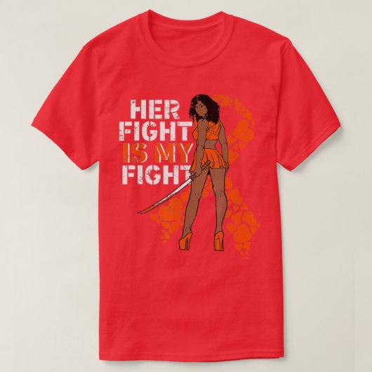 彼女の戦いは私の戦い白血病メラニン戦士アワ Tシャツ (デザイン正面)