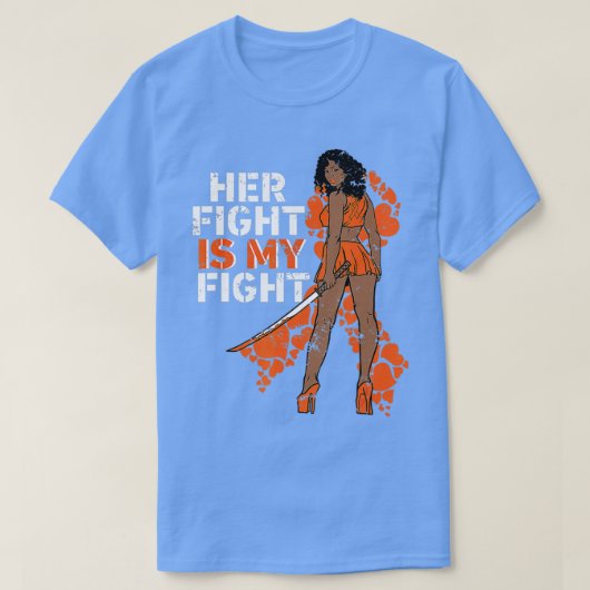 彼女の戦いは私の戦い白血病メラニン戦士アワ Tシャツ (デザイン正面)