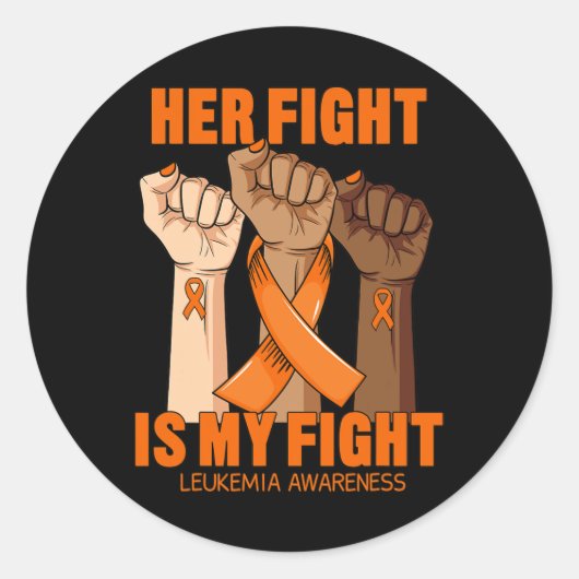 彼女の戦いは私の戦い白血病認識度血缶 ラウンドシール (正面)