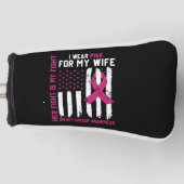 彼女の戦いは私の戦い私の衣服ピンクの妻がん ゴルフヘッドカバー (正面)