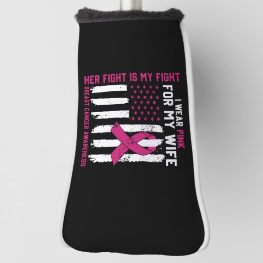 彼女の戦いは私の戦い私の衣服ピンクの妻がん ゴルフヘッドカバー (回転90)