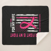 彼女の戦いは私の戦い私の衣服ピンクの妻の胸カンク シェルパブランケット (正面(横))