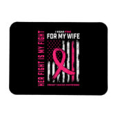 彼女の戦いは私の戦い私の衣服ピンクの妻の胸カンク マグネット (横)