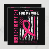 彼女の戦いは私の戦い私の衣服ピンクの妻の胸カンク 招待状 (正面/裏面)