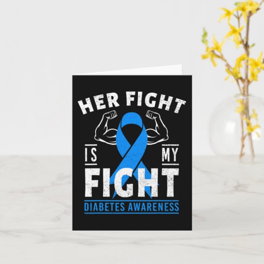 彼女の戦いは私の戦い糖尿病認識度T1D型 カード (黄色い花)