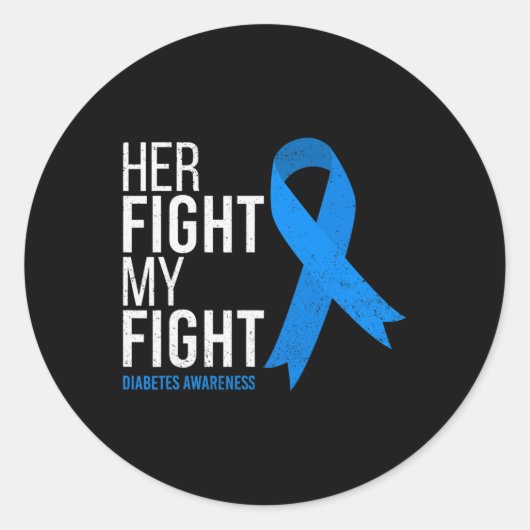 彼女の戦いは私の戦い糖尿病認識度T1D型 ラウンドシール (正面)