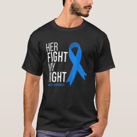 彼女の戦いは私の戦い糖尿病認識度T1D型 Tシャツ (正面)
