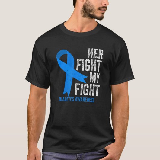 彼女の戦いは私の戦い糖尿病認識度T1D型 Tシャツ (正面)