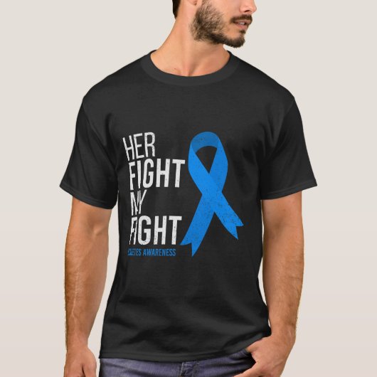 彼女の戦いは私の戦い糖尿病認識度T1D型 Tシャツ (正面)