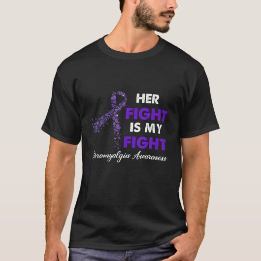 彼女の戦いは私の戦い線維筋痛認識度 Tシャツ (正面)