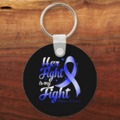 彼女の戦いは私の戦い脱毛症認識度戦士R キーホルダー (正面)