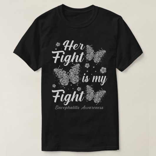 彼女の戦いは私の戦い脳炎認識度バター Tシャツ (デザイン正面)