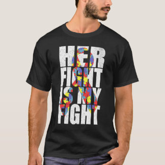 彼女の戦いは私の戦い自閉症の意識リボンルズ Tシャツ